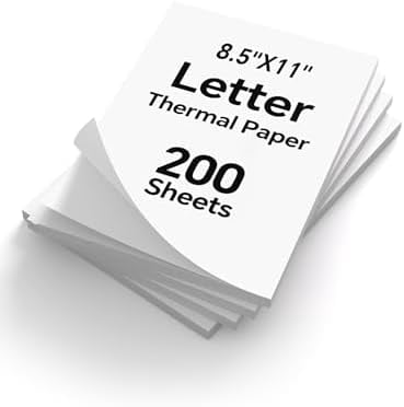 200 Sheets Thermal Printer Paper 8.5x11 US Letter MT610 Thermal Paper, Compatible with Tekola/iDTekola/HTekola Portable Printer and Other Brands Thermal Document Printers