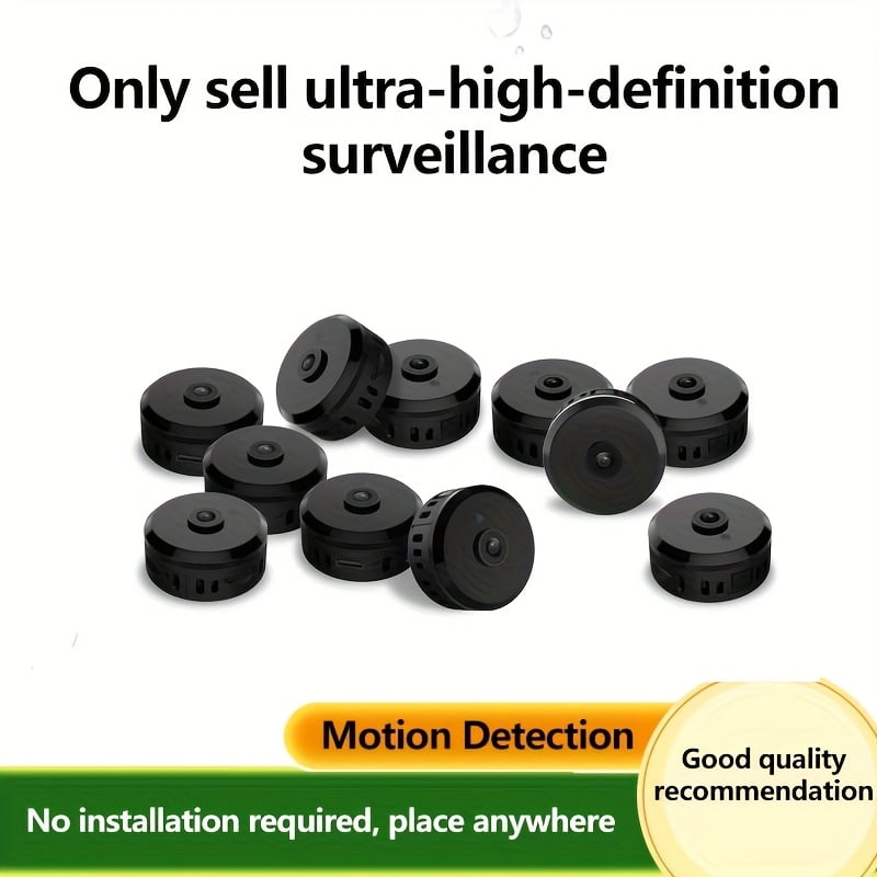 Wireless Mini Smart Camera 360° HD Indoor Security Monitor for Home Pet Baby Elderly Phone Remote Mobile View No Plug No Drill Battery Portable