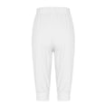 thumbnail image 5 of Capri Pants for Women Drawstring Elastic Waist Pants Loose Solid Sweatpants Lounge Cropped Pants with Pockets Tummy Control Pants, 5 of 6