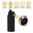 thumbnail image 3 of Botella de agua deportiva de acero inoxidable de 1L, termo de gran capacidad, taza de agua portátil para exteriores con asa, 3 of 5
