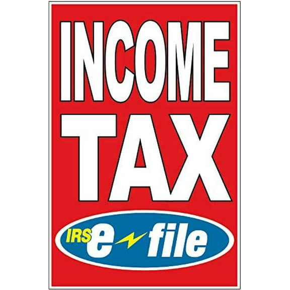 4 Less CO 24x36 Income Tax E-File Poster Retail Business Store Window POP Sign rb