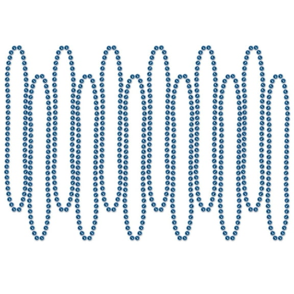 144 Pack Beistle Party Bead Necklaces - Small Round blue
