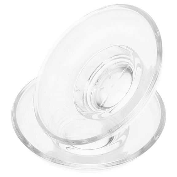 Transparent Glass Soap Dish with Self Draining Feature for Bathroom 2pcs Clear Round Heavy Bar Soap