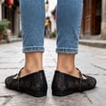 thumbnail image 5 of CHICVOMEY Mesh Ballet Flats for Women Breathable Ballet Flats with Buckle Fashion Fishnet Flats for Women Casual Work Flats, 5 of 9