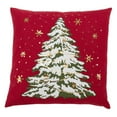 thumbnail image 1 of Saro Lifestyle 8970.R18SC 18 x 18 in. LED Lights Christmas Tree Pillow Cover, Red, 1 of 1