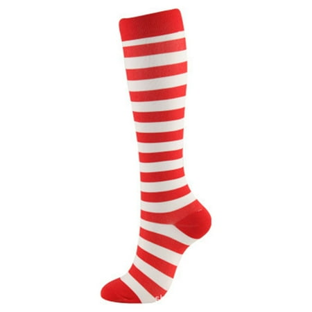 

maytalsoy 1 Pair Christmas Style Sock Sports Socks Anti Fatigue Knee Stocking New Year Gifts Accessory Cycling Sporting Running Type 17 L/XL