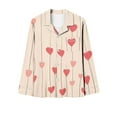 thumbnail image 4 of Diufon Women Pajama Set Valentine's Day Graphic Printed Long Sleeve Button Down Shirts and Pants 2 Piece Outfits, 4 of 6