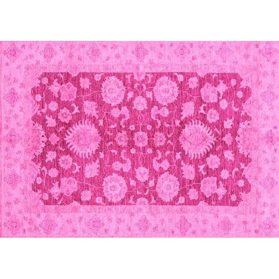 Ahgly Company Indoor Rectangle Abstract Pink Modern Area Rugs, 8' x 10'