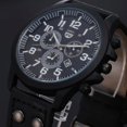 thumbnail image 2 of Relojes de pulsera de cuarzo para hombre analógicos de cuarzo con fecha resistente al agua de cuero militar, 2 of 2