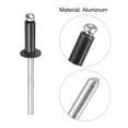 thumbnail image 4 of Unique Bargains Rivets Aveugles à Tête Ronde Plate en Aluminium de 4 Mm x 12 Mm, Pack de 200 Noir, 4 of 5