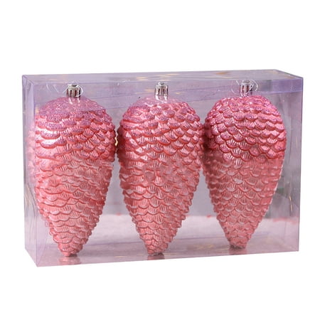 

ZYmall 1 Box Christmas Tree Pine Cones Ornaments Artificial Pine Cone Hanging Pendant with Lanyard for Christmas Home Decor