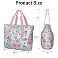 thumbnail image 3 of Tote Bag for Women - Pioneer Flower Shoulder Bag - Large Utility Work Duffle Bag with Zipper Handbag for Travel, Work, Sprots, 3 of 5