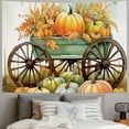 thumbnail image 2 of Pratyus Pumpkins Gourds Wagon Halloween Tapestry Wall Hanging for Living Room Dorm Holiday Decor 50x40inch, 2 of 6