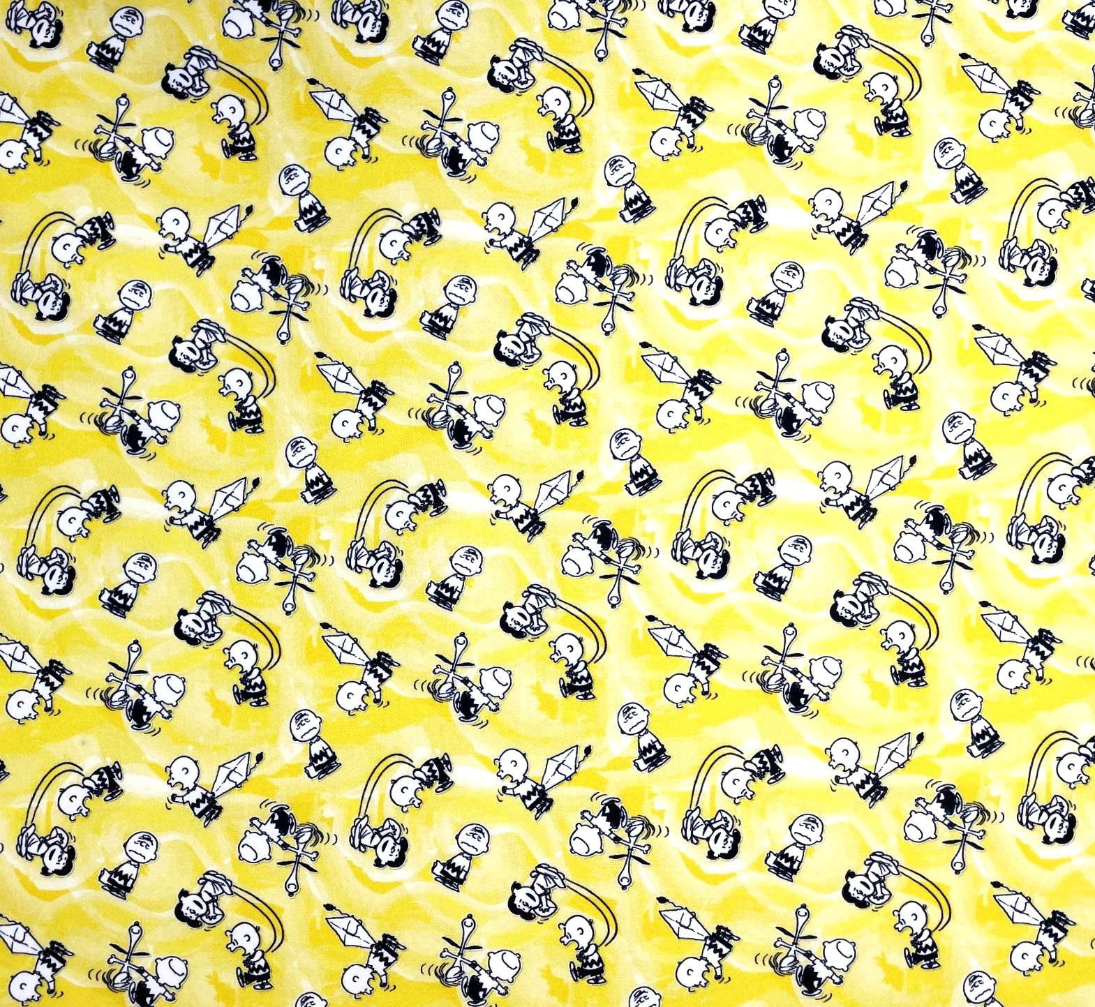 1 Yard - Peanuts Snoopy Charlie Brown & Lucy on Yellow Cotton Fabric (Great for Quilting, Sewing, Craft Projects, Throw Pillows & More) 1 Yard X 44" Wide