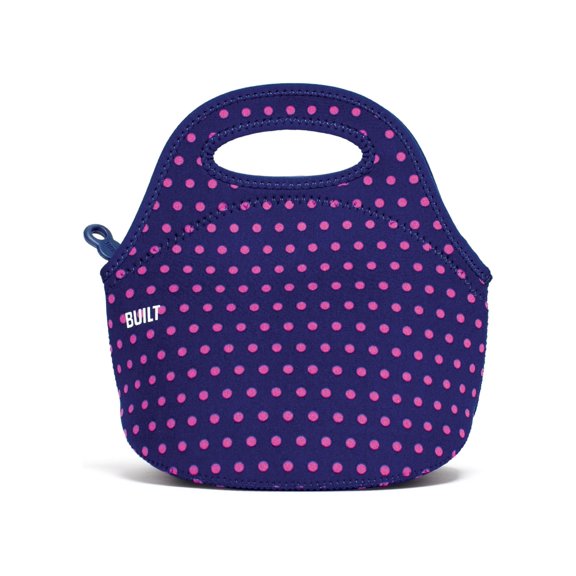 Built Gourmet Getaway Neoprene Mini Dot Navy Snack Tote