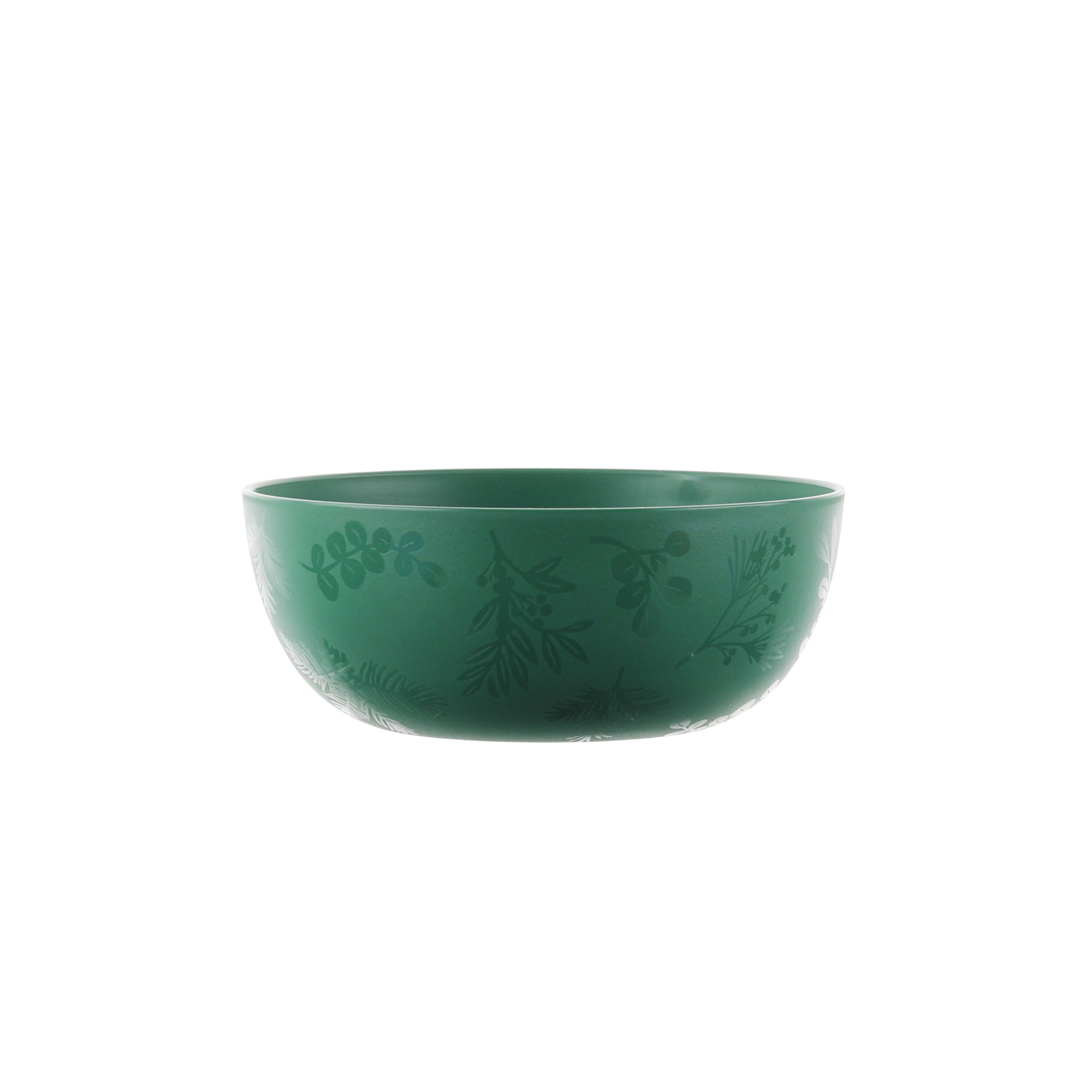 Mainstays 12-Piece Plastic Etched Holly Dinnerware Set, Green