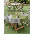 thumbnail image 4 of Outdoor Tablecloth with Umbrella Hole for Patio/Picnic/Party/Camping, Sage Green Abstract Waterproof Table Cloth Round Cover Washable, Grey Geometric Oil Painting Vintage (Dia 60"), 4 of 8