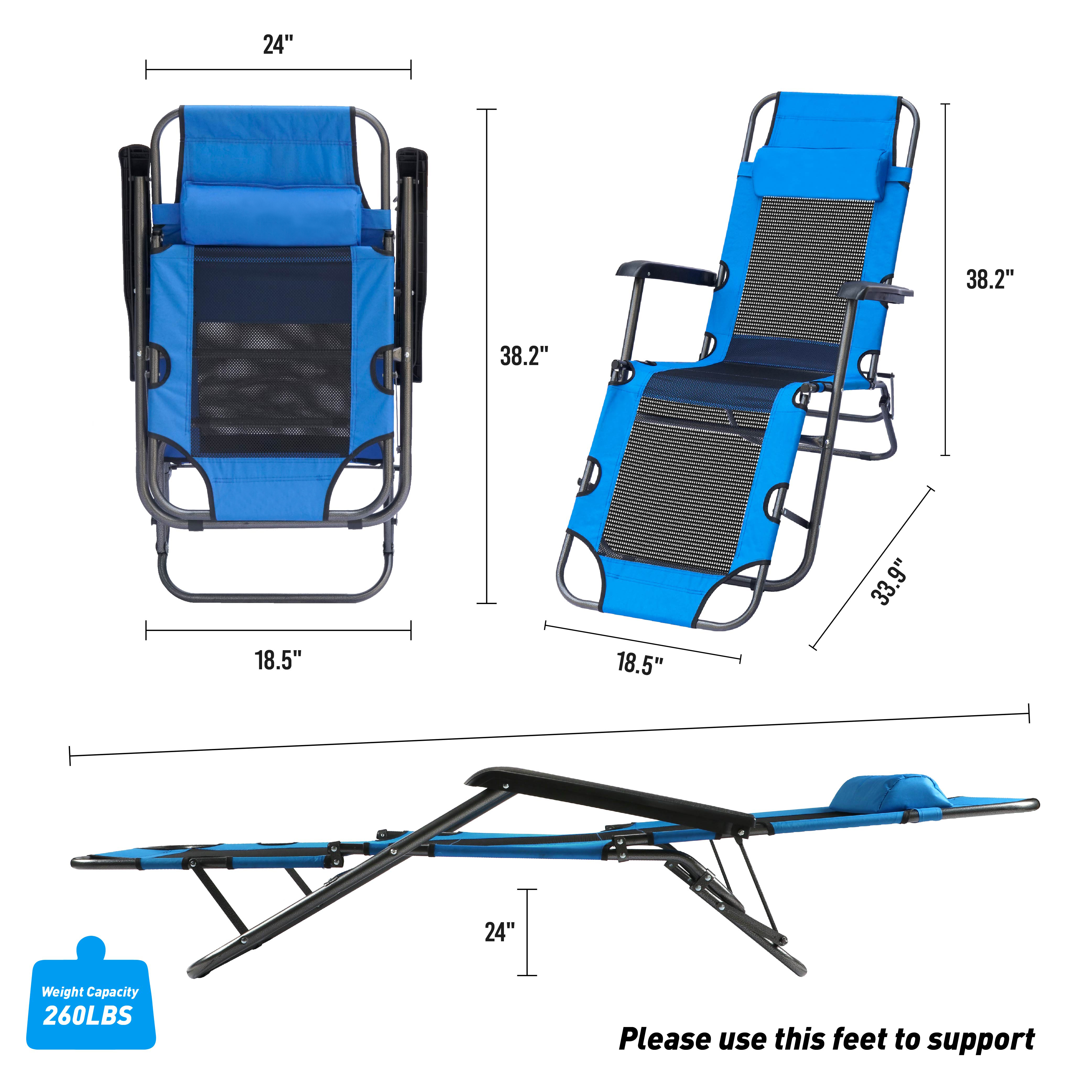 Kahoo Zero Gravity Lounge Chair Recliner Mesh Blue - image 2 of 7