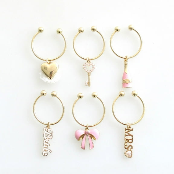 Packed Party 6 Piece Bridal Party Wine Charms