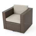 thumbnail image 2 of Noble House Puerta Outdoor Wicker Swivel Chair with Ceramic Grey Cushion, 2 of 23