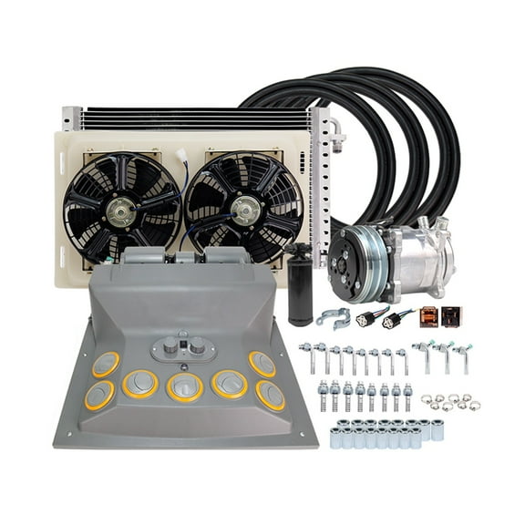 Universal Automotive 12V 24V A/C Air Conditioning Kit For Truck Minibus Van Tractor Digger RV Excavator AC Air Conditioner ,Low Energy Consumption