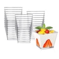 thumbnail image 1 of 200 pack de vasos cuadrados de plástico transparente para postres, aperitivos Afortunado Sencillez, 1 of 5