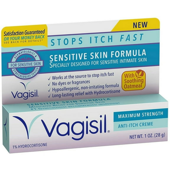 Vagisil Maximum Strength Anti-Itch Creme, Sensitive Skin Formula 1 oz, 3 Pack