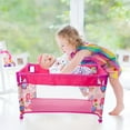 thumbnail image 3 of Babeside Foldable Doll Crib & Playpen for 17-21 inch Reborn Babies - Pink Portable Baby Bed with Soft Cloth Body, Gift for Kids, 3 of 5