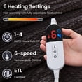thumbnail image 5 of Dhole Heated Blanket Electric Blanket Throw Waffle, 50x60 Inches，Sherpa Fleece Fast Heating Blanket 6 Heating Levels & 4 Hours Auto Off ETL Certification, Brown, 5 of 10