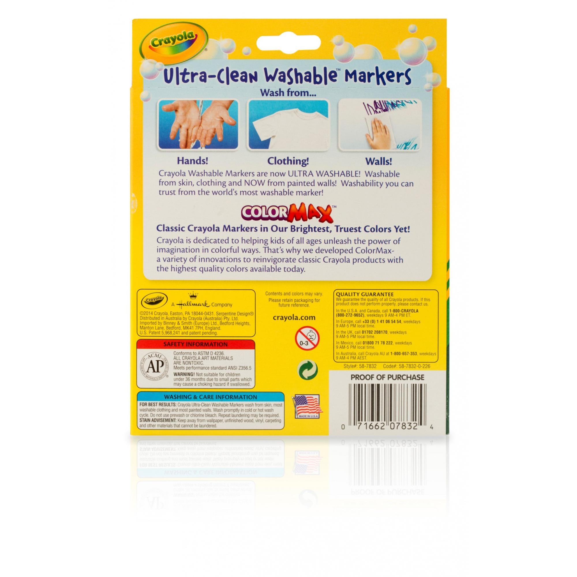 Crayola Washable Marker Set, 8-Colors, Broad, Bold - image 2 of 8