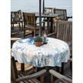 thumbnail image 2 of Outdoor Tablecloth with Umbrella Hole for Patio/Picnic/Party/Camping, Blue Octopus Coastal Waterproof Table Cloth Round Cover Washable, Summer Beach Nautical Ocean Coral Starfish (Dia 54"), 2 of 8
