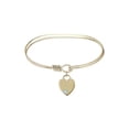 thumbnail image 1 of 7 inch Oval Eye Hook Bangle Bracelet w/ Heart medal charm w/ March Blue Swarovski Crystal, 1 of 3