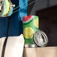 thumbnail image 3 of 20 Oz Watermelon and Lemon Coffee Tumbler Double Wall Insulated Stainless Steel Water Bottle | Metal Reusable Thermoses Flask with Cup Cap | Leak & Sweat Proof with Anti-Dust Lid, 3 of 7