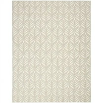 HomeRoots 505676 7 x 10 ft. Floral Stain Resistant Non Skid Rectangle Area Rug, Ivory & Grey