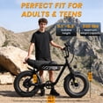 thumbnail image 3 of ESKUTE Electric Fat Tire E-Bike for Adults & Teens – 750W Motor (1500W Peak), 28MPH, 48V 13Ah Battery, 16"x4" All-Terrain, 7-Speed, Front Suspension , Black, 3 of 8