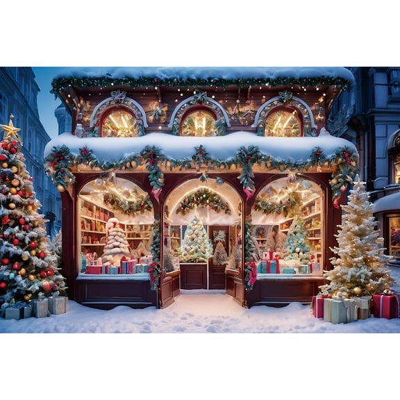 202 Christmas Shop Store Childr Photography Backdrop Outdoor Home Photo Studio Background Party ration Prop