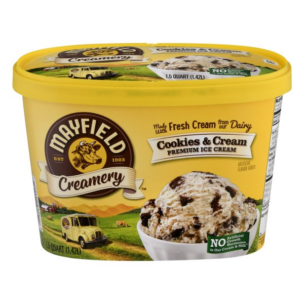 Mayfield Creamery Cookies Cream Premium Ice Cream 1 5 Qt Walmart Com Walmart Com