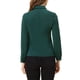 thumbnail image 3 of Blusa de cuello choker para mujer Inspire Chic, de manga larga, con cuello de solapa, camisa de trabajo XL verde, 3 of 7