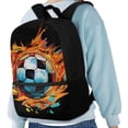 thumbnail image 4 of KUIFORTI Kids Soccer Backpack For School Boys Watercolor 17 Inch Kids Bookbag for High School Girls Comfortable Shoulder Bag with Adjustable Straps Big Capacity Schoolbag, 4 of 6