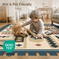 thumbnail image 4 of ODIKA 6'x9' Washable Area Rug Non-Slip, Easy Care, Ivory Spice Geometric Medallion Patchwork Traditional Southwestern Block Pattern for Family Room, Living Room, Master Bedroom, 4 of 7