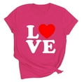thumbnail image 6 of Hxshgdsn Womens Valentines T Shirt Graphic Heart Printed Short Sleeve Tees Trendy Casual Lover Gift Tops Hot Pink 6 2Xl, 6 of 6