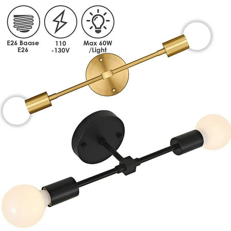 

LNKOO Industrial Wall Sconces 2 Lights Vanity Light Bathroom Light Fixtures Over Mirror Modern Wall Sconces Lighting for Bathroom Bedroom Living Room Hallway