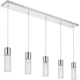 thumbnail image 3 of Maklaine Contemporary 5 Light Clear LED Island Pendant in Chrome, 3 of 13