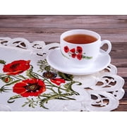 Glass Dinner Set Diwali Hypnosis Glass Dinnerware Set of 46 for 6 pers. Dinner Plates Desser Plates Deep Plate Oval Dish Salad Bowls Decanter with a lid Mug and Saucer for Kitchen