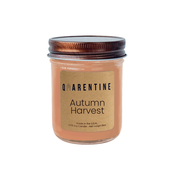 Natural Organic Autumn Harvest Soy Wax Candle, Warm Pumpkin & Creamy Vanilla Scent, Aromatherapy & Massage Oil - Quarentine Essentials by Carla Miles