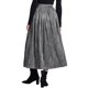 thumbnail image 3 of Falda metálica brillante de mujer INSPIRE CHIC, falda midi acampanada con brillo para fiestas, cintura alta y plisada, 3 of 5