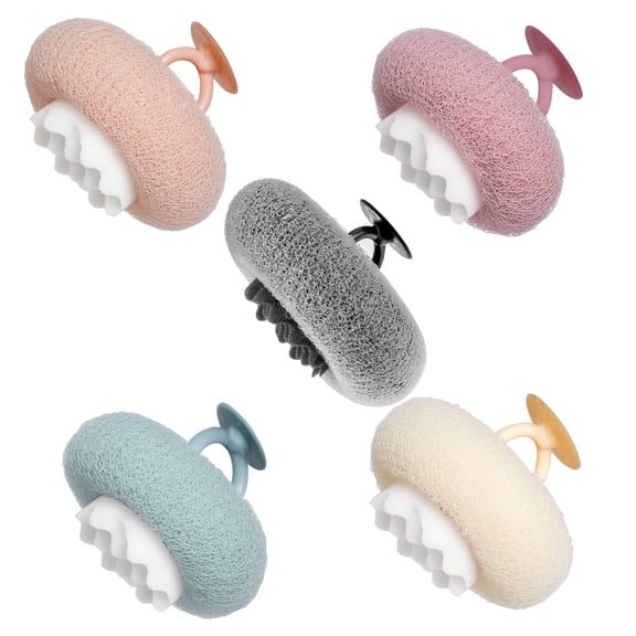 Greenpod Super Soft Sunflower Suction Cup Bath Ball, Upgraded 2-in-1 Sunflower Ball Exfoliating Bath Sponge Cleaning Brush, Mesh Shower Body Sponge Accessories for Women, Men Shower (5 Color)