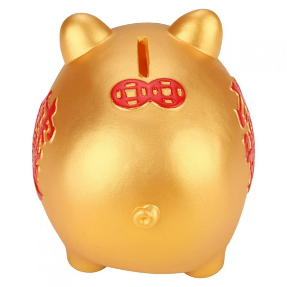 Gold Pig Design Money Saving Box, Piggy Bank, Golden Sparkling Large Capacity Boys Girls Best Gift For Kids Baby Toy Storing 200 Coins Great Gift Children