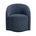 thumbnail image 3 of JERFIT Modern Blue Boucle Swivel Chair for Living Room, Plush Upholstered Accent Chair with 360° Swivel Base, No Assembly Required, 3 of 9