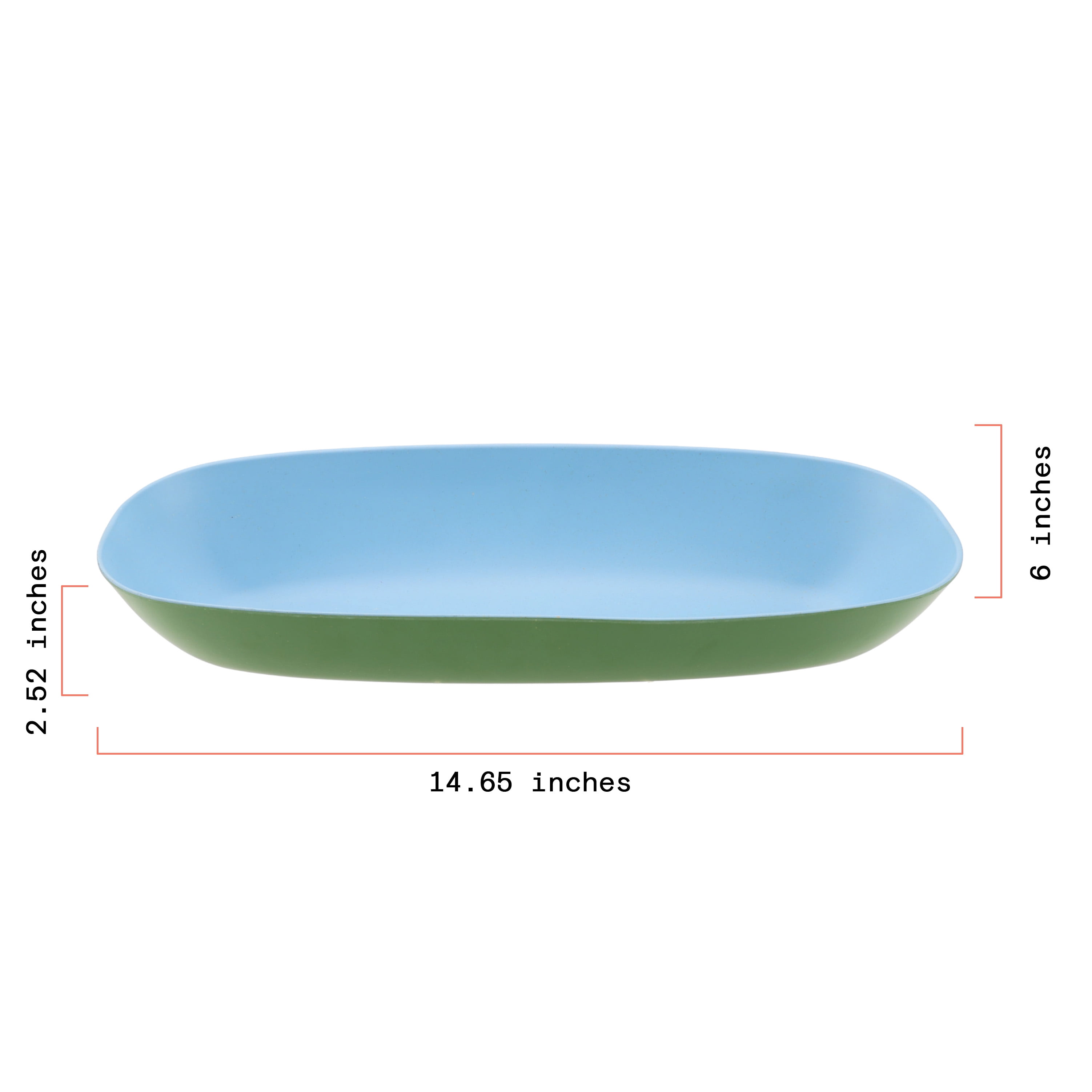 Beautiful 14.6 in x 6 in Bamboo Melamine Oval Serving Tray Set with 3 Sardine Dip Bowls, Multi-Color by Drew Barrymore